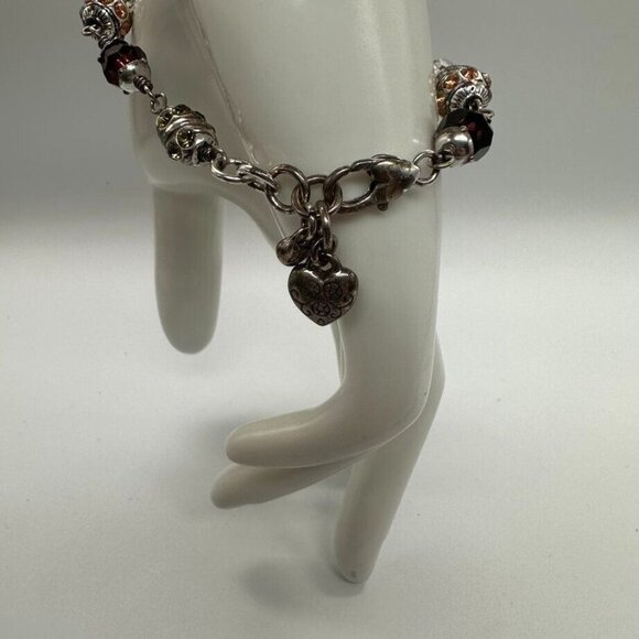 Brighton‎ Jewel Fantasy Beaded Bracelet Silver Tone Faceted Purple Green Beads - Picture 11 of 12